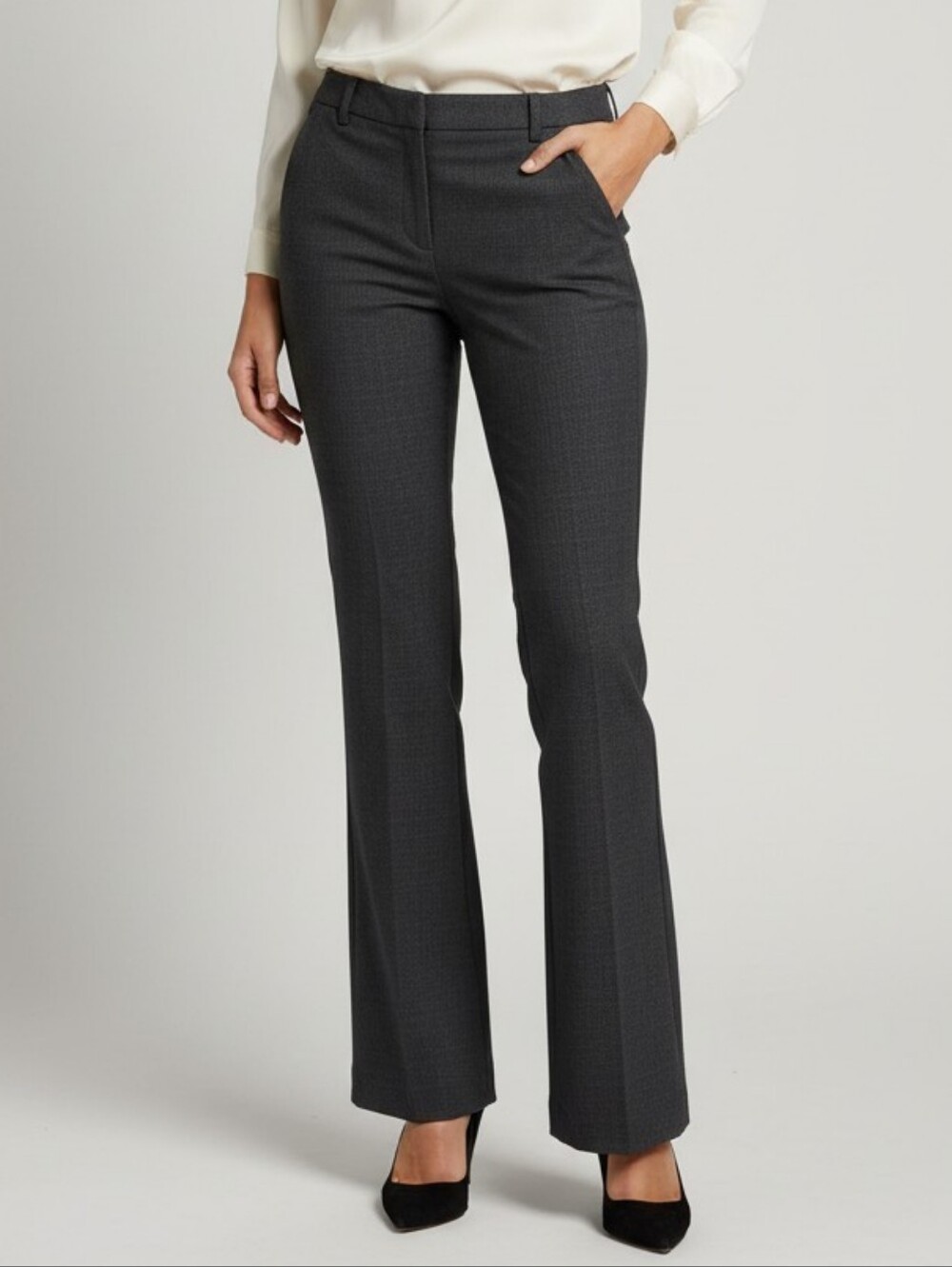 Amanda & Chelsea Women's Charcoal Straight Leg Dress Pants